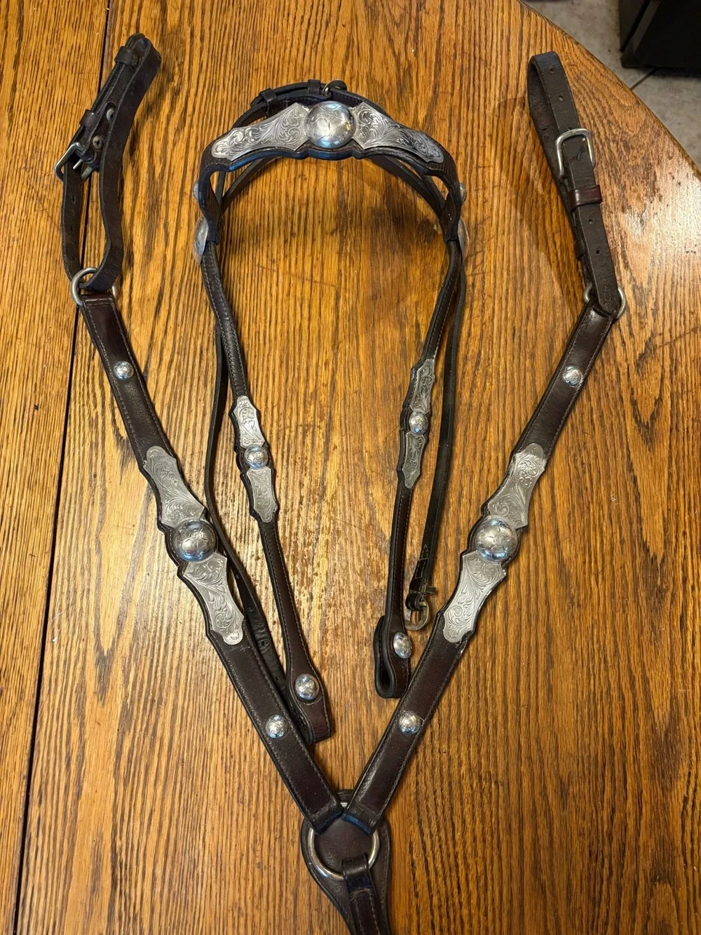 Horse Tack Vintage Billy Royal Silver Western Show Horse Headstall/Breast Collar - Picture 1 of 10